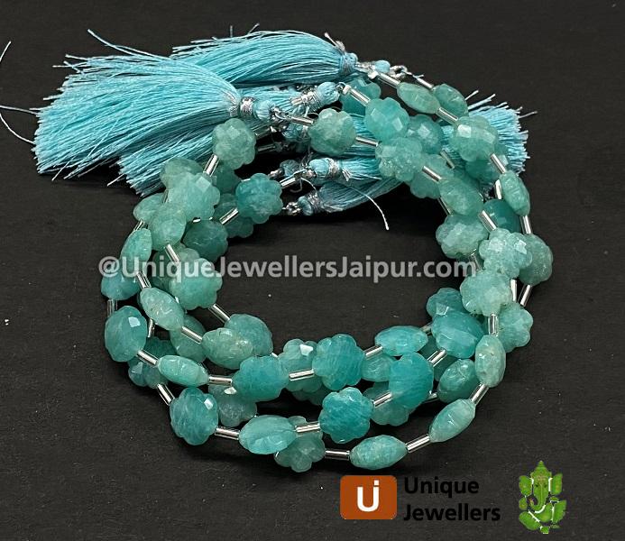 Amazonite Faceted Flower Beads